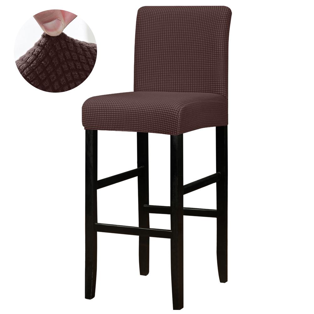Stretch Solid Bar Chair Cover Short Back Stool Slipcover for Dining Room Hotel Party Decor