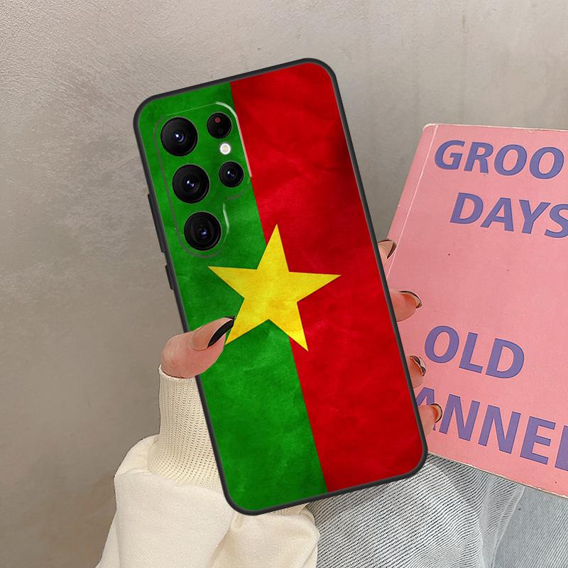 Burkina Faso Flag Case For Samsung Galaxy S25 Ultra S20 S21 S22 S24 S23 Ultra S9 S10 Plus S25 FE Cover Coque