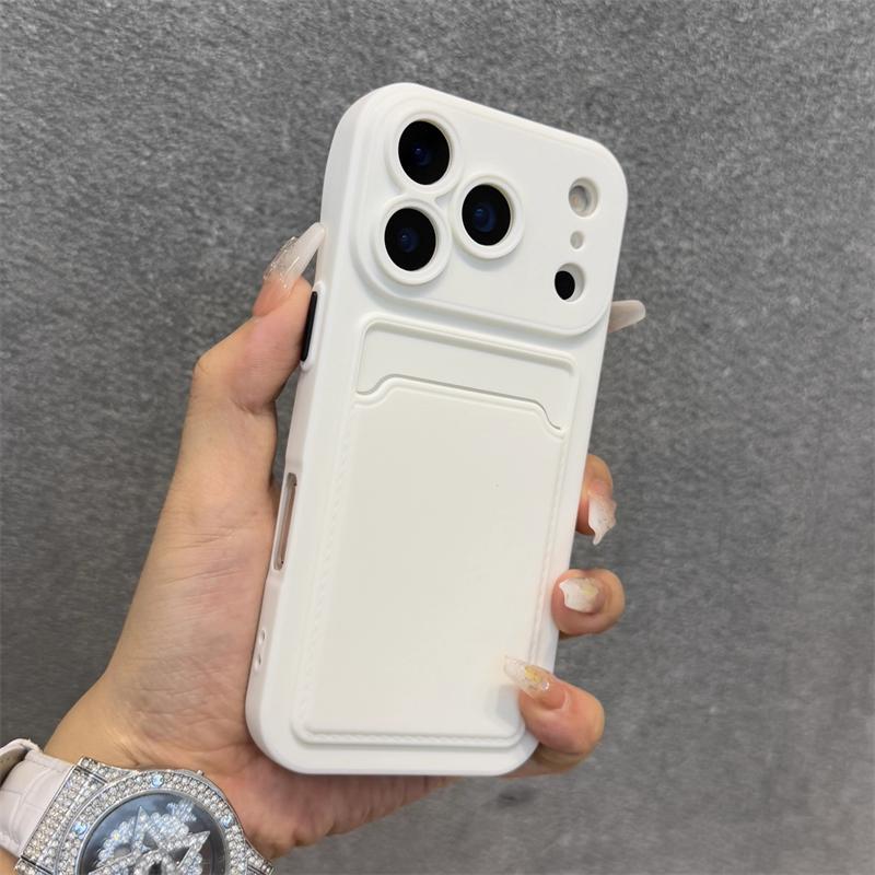 Роскошный Мягкий Силиконовый Чехол-Кошелек Для iPhone 17 Air 16E 15 14 Plus 13 12 Mini 11 Pro Max XR XS Ударопрочный Слот Для Карты Защитная Крышка