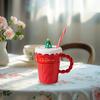 Рождественская керамическая кружка креативная чашка для завтрака для питья напитков красная