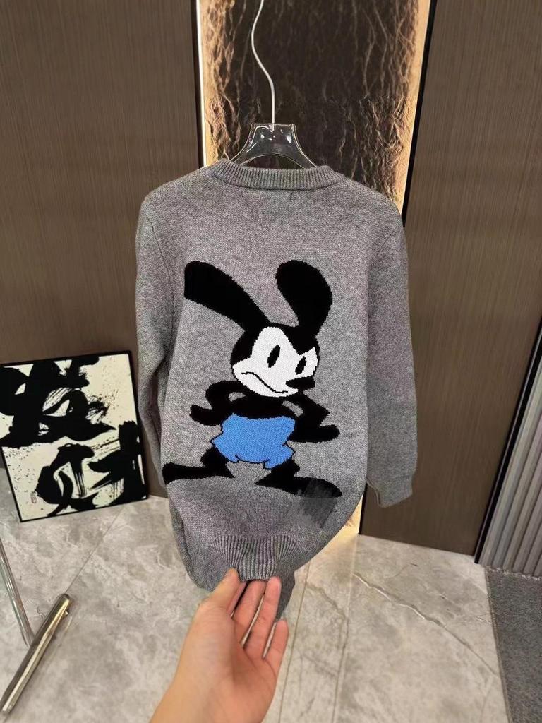 Свободный вязаный свитер с модным логотипом Микки Мауса для мужчин и женщин