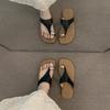 Retro Vacation Style Toe Black Sandals Fairy Shoes Summer with Skirt Cool Slippers