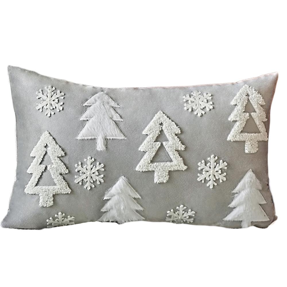 INS Style Throw Pillowcover Christmas Tree Cushion Cover Velvet Christmas Pillowcase Sofa/Bed