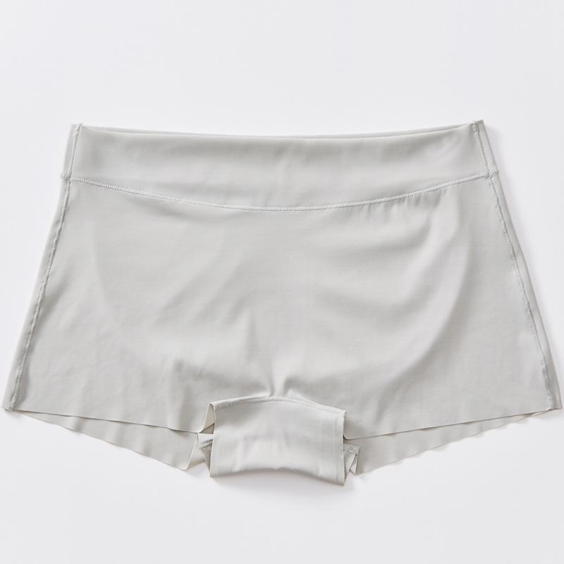 Бесшовные женские трусы-боксеры со средней посадкой - Ice Silk, дышащие, однотонные, защитные шорты с хлопковой вставкой