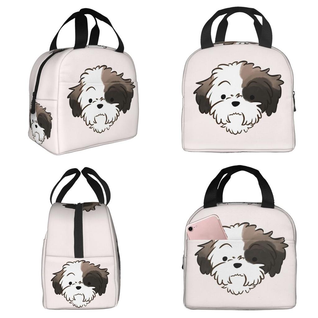 Shih Tzu Dog Insulated Lunch Bag for Women Office Cooler Thermal Food Box Tote Portable Lunch Boxes Container