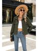 2024 Trendy Women's Casual Corduroy Crop Jacket: European & American Style Button-Up Cardigan