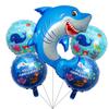 Marine Animal-themed Aluminum Film Spherical Balloon Party Decoration Pentagram Crab Shark Lantern Fish Whale Aluminum Film Balloon Set