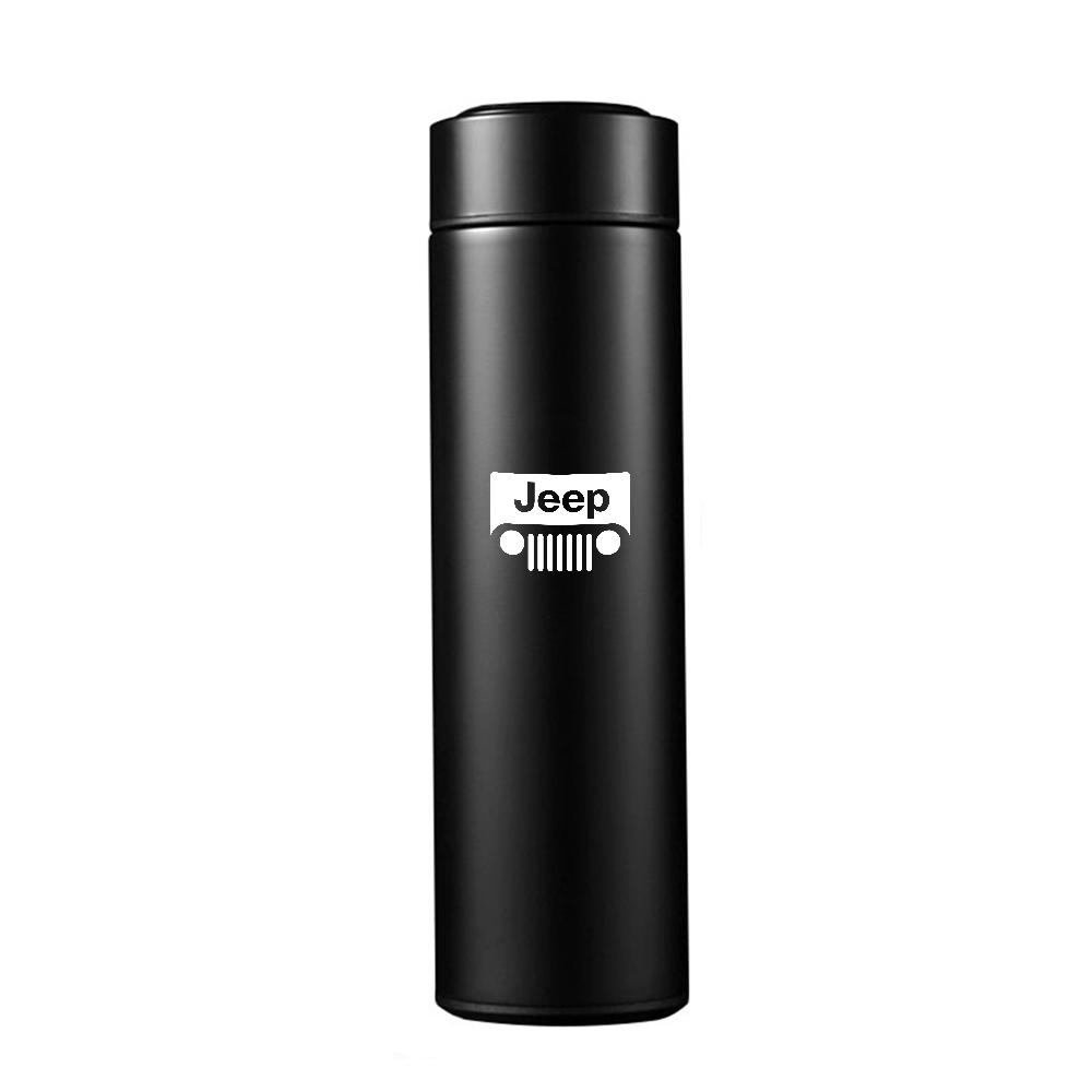 Car Stainless Steel Smart Thermos Mug Thermos LED Display Temperature For Jeep Renegade Patriot Wrangler Cherokee Compass Trail AKM1