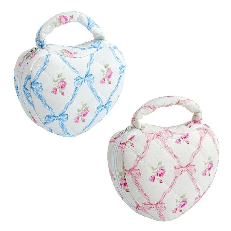 Большая водонепроницаемая косметичка для путешествий, органайзеры для косметики с цветочным дизайном в форме сердца, дорожная сумка для туалетных принадлежностей