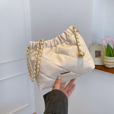 Модная популярная сумка подмышкой, летняя новая ромбовидная модная сумка-цепочка, текстура, сумка-ведро через плечо, женская сумка