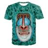 Animal Wolf Tees Mens Summer Chimpanzee T Shirts Men Streetwear 3D Print T Shirt Fashion O Neck Short Sleeve Tops