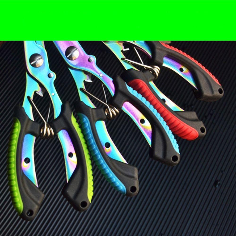 Рыболовные плоскогубцы из нержавеющей стали с пластиковой ручкой, съемники крючков, портативный многофункциональный инструмент для стрижки