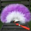 Colorful Turkey Feather Hand Fan Fluffy Handheld Feather Fan Cosplay Props Fan Home Decoration