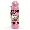 1PC Silly Goose Letter Duck Graphic 750ml Color Plastic Sports Water Bottle Leakproof Flip Straw Lid For Sports Office Home Use