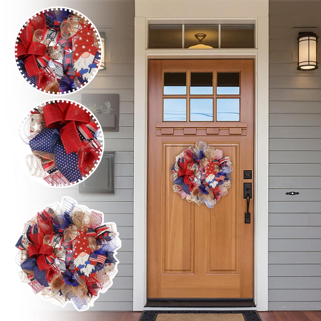 New Independence Day Decorative Garland House Decoration Red And Blue Front Door Garland