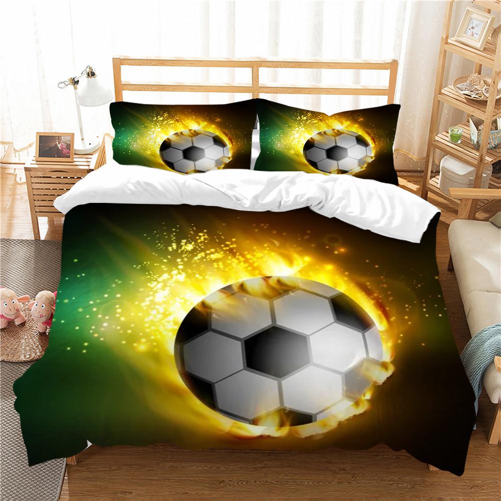 Bedding Cover Suit Football 3D Home Bedclothes Highly Quilt Cover King Queen Size Bedding Fashion Duvet Cover Set