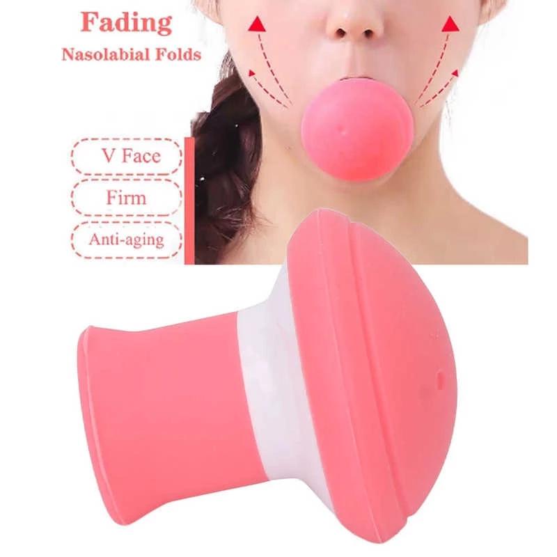 Fast Thin Face Silica Gel Mouth Jaw Exerciser Slimming Face Lift Tool Chin V-Shape Face Lifting Anti-wrinkle Removal Blow Breath