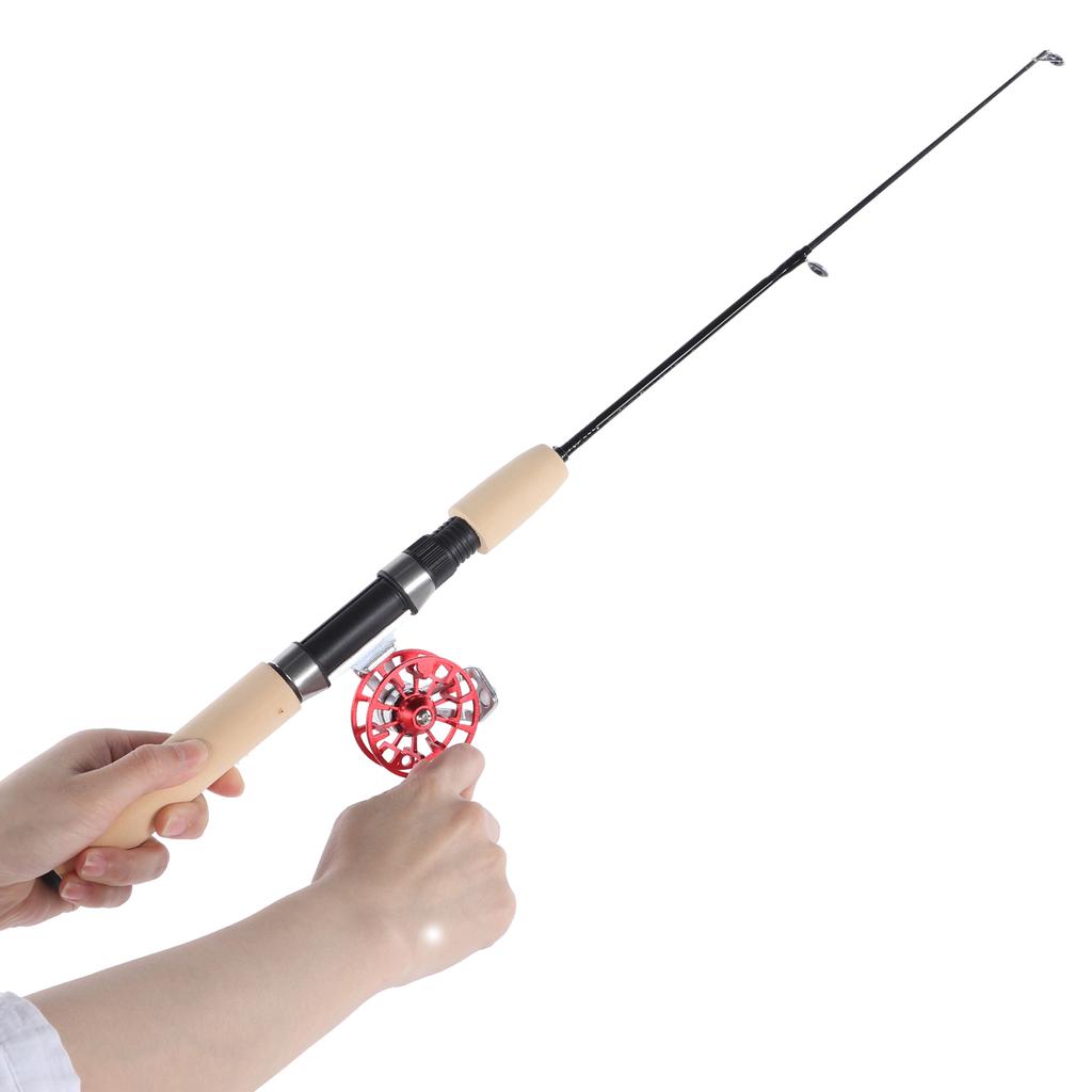 Зимняя удочка телескопическая FD50 с катушкой, портативный набор для рыбалки, комбо удочка-катушка, красный