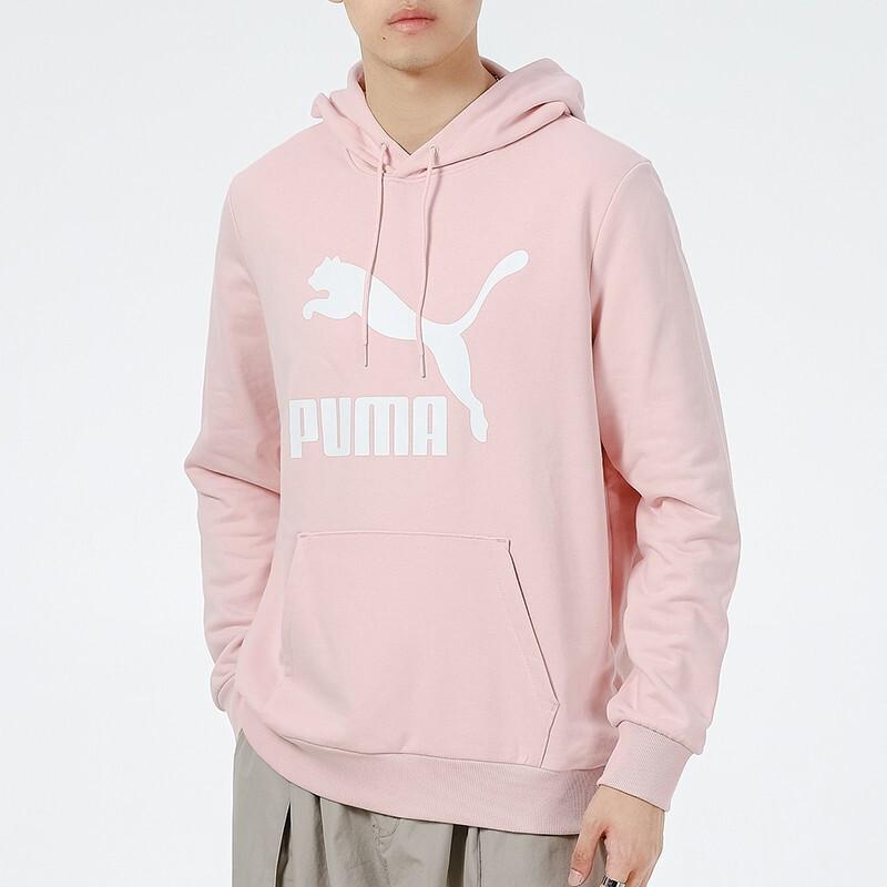 Puma Classics Logo Print Hoodie Men Hoodie Pink 531370-26