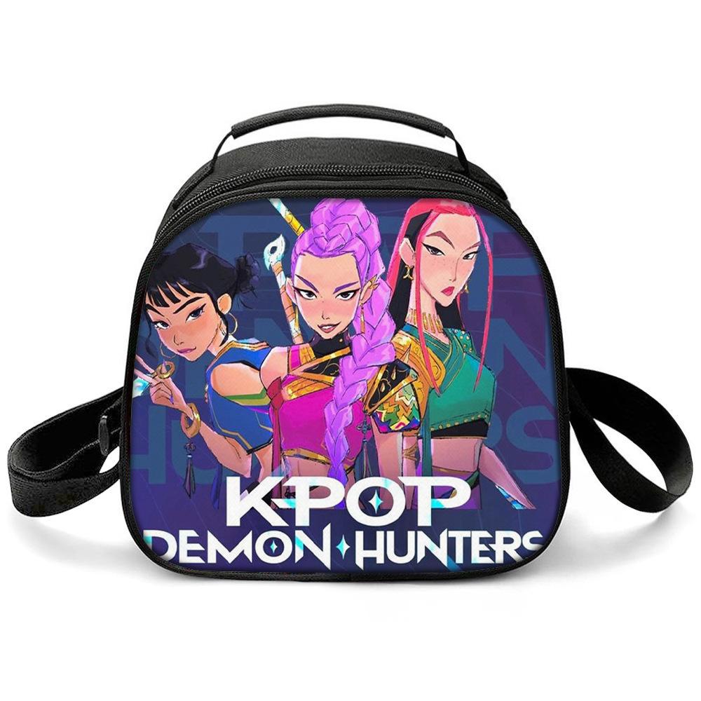 KPOP Охотники на ведьм с принтом мультфильма студенческая теплая сумка для ланча сумка-мессенджер