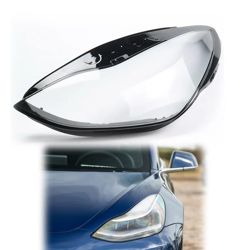 Подходит для Tesla Model 3 Model Y      Автомобильные передние фары Покрытие Корпус Водонепроницаемый Прозрачный Пластик Фары