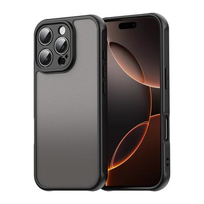 Чехол для iPhone 16 Pro Max с защитной пленкой для экрана WANLONFENG FD Series Кожа на ощупь ТПУ ПК Задняя крышка для телефона