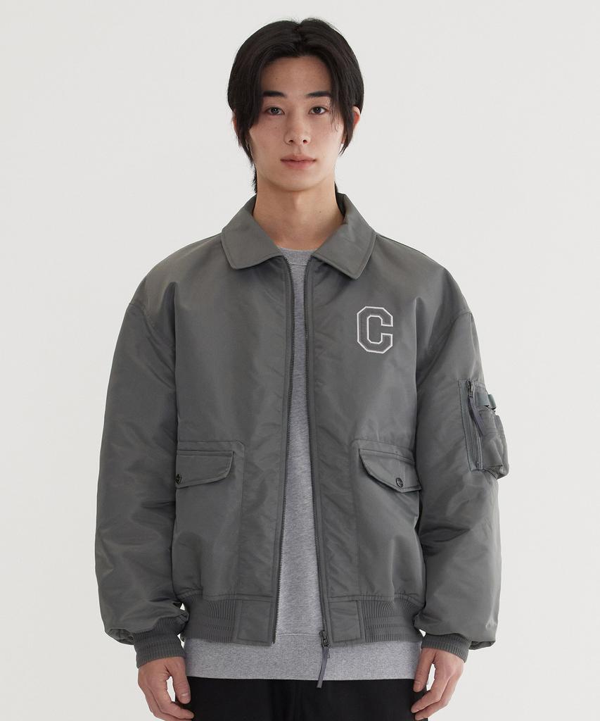 Covernat C Logo Collar Ma-1 Jacket Sage Gray