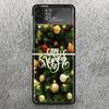 Merry Christmas Tree Snow Print Case For Samsung Galaxy Z Flip 3 4 5 6 7 5G Phone Shell Flip7 Flip6 Flip5 Flip4 Flip3 Pattern Co
