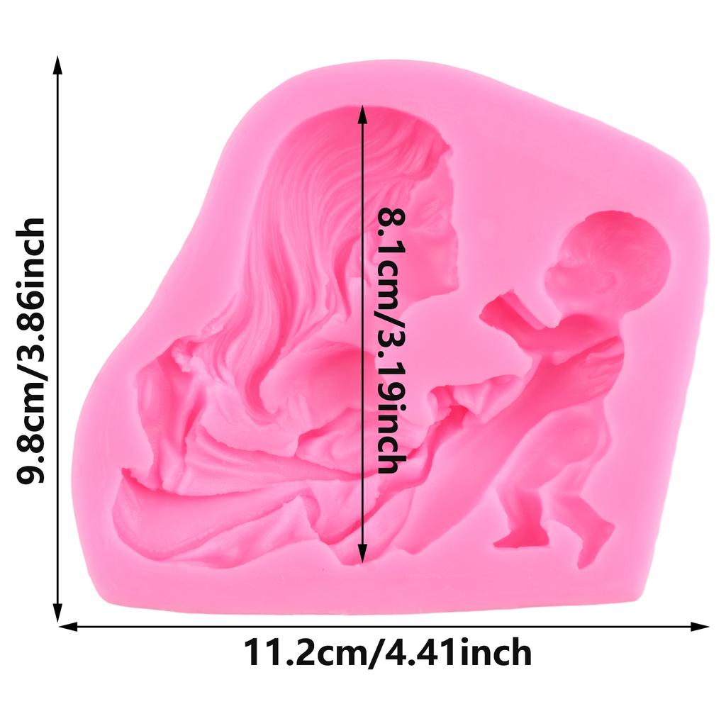 Силиконовая форма для мамы и ребенка, рельефные формы для шоколадных конфет, глиняные формы для кексов, топпер для помадки, инструменты для украшения торта, формы для мыла, смолы