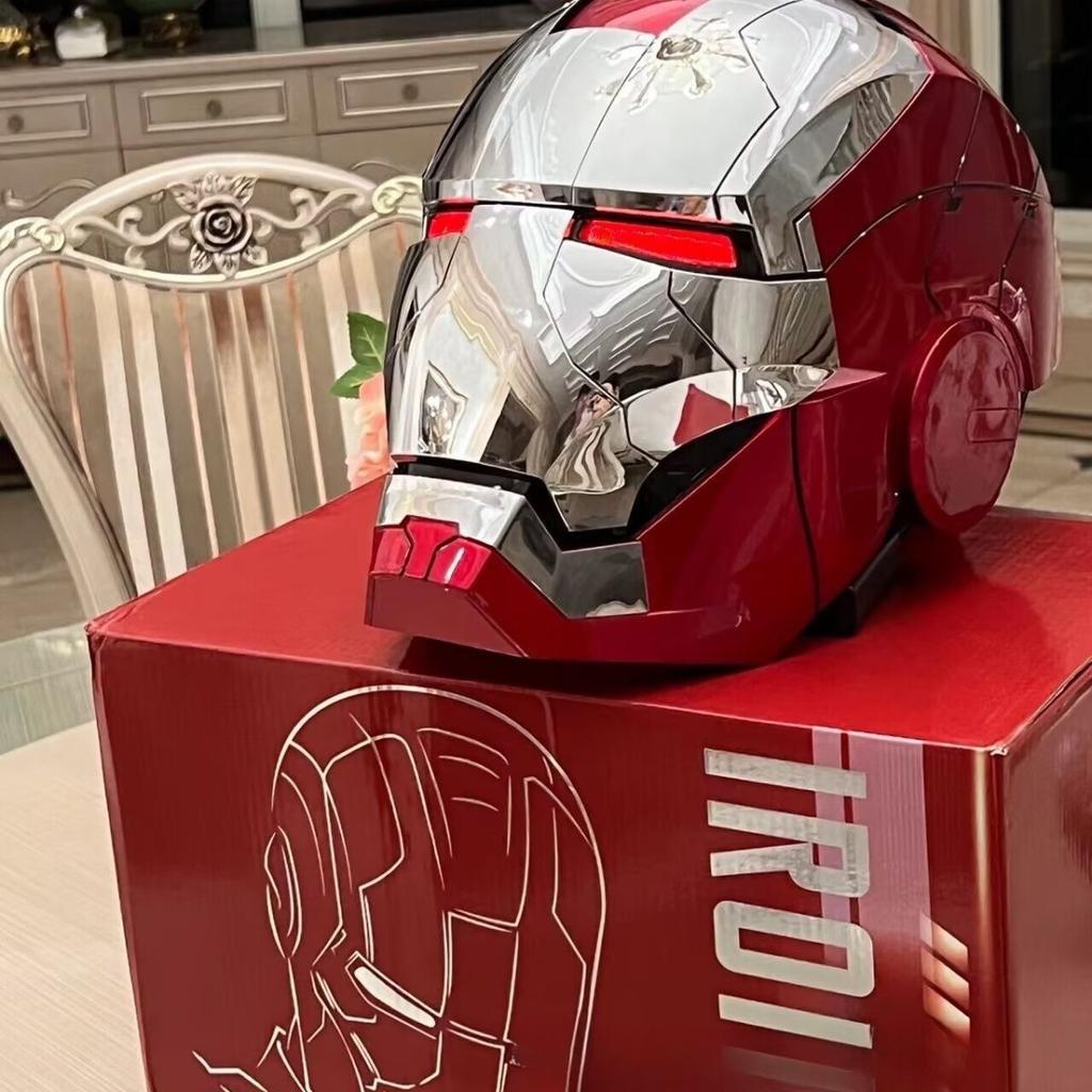 Новый 1:1 шлем Железного человека Mk5 с интеллектуальным голосовым управлением 3 в 1 для ролевых игр с голосовым управлением и подсветкой, модель игрушки для коллекции подарков