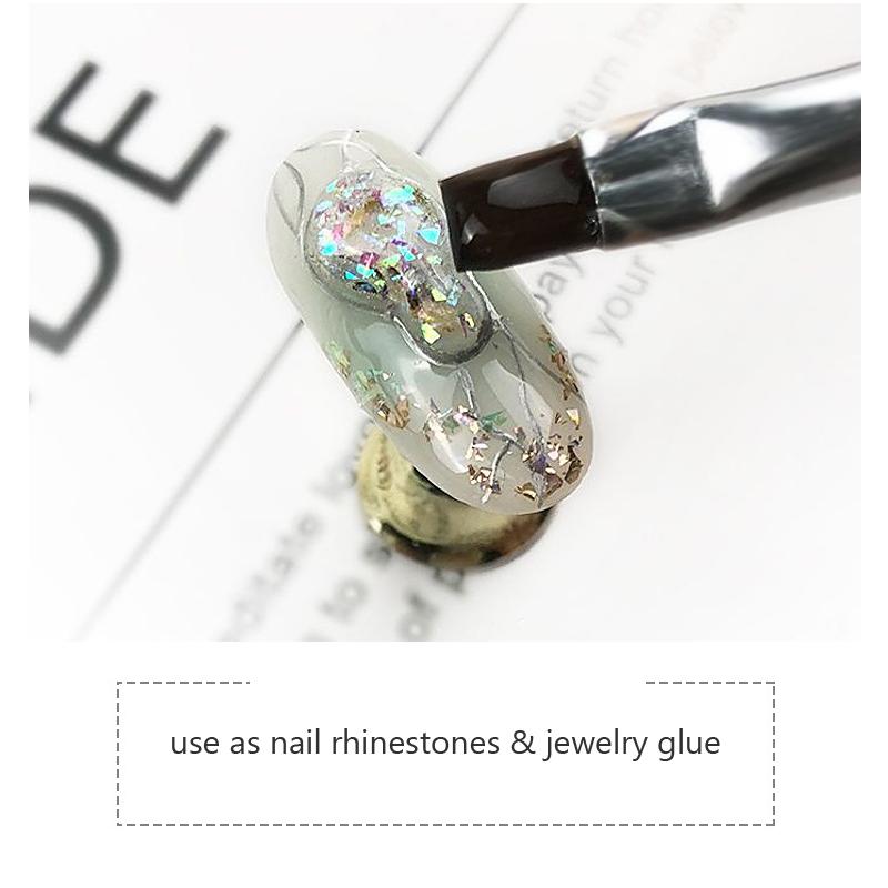1 шт., верхний слой без протирания, суперсильный клей, 4 в 1, прозрачный гель-лак для ногтей, украшения для дизайна ногтей, кристалл, липкий