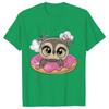 T-shirts for Women Harajuku Ulzzang Kawaii Tees Clothes Women Cartoon Owl with Donut Tops T Shirt Female Girls T-Shirt Clothes