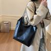Fashionable Large Capacity Women's Tote Bag Chic Solid Color Pu Design For Everyday