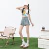 Retro Workwear Denim Shorts for Women In Summer New High-waisted Slim Pear-shaped Body A-line Straight Wide-leg Pants