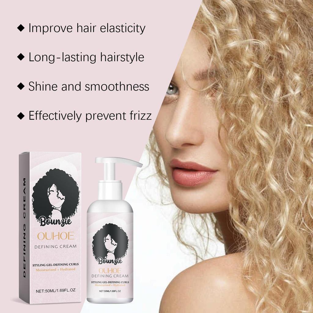 OUHOE Volumizing Curl Cream Nourishing Repair for Curls Smooth Texture Styling Hold For Hair 50ml
