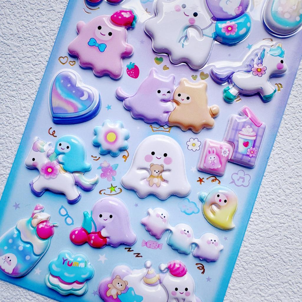 4 шт. Новые мультяшные 3D наклейки из пеноматериала с пингвином-привидением для скрапбукинга, DIY, дневника, канцелярские наклейки, милый декор, школьные принадлежности