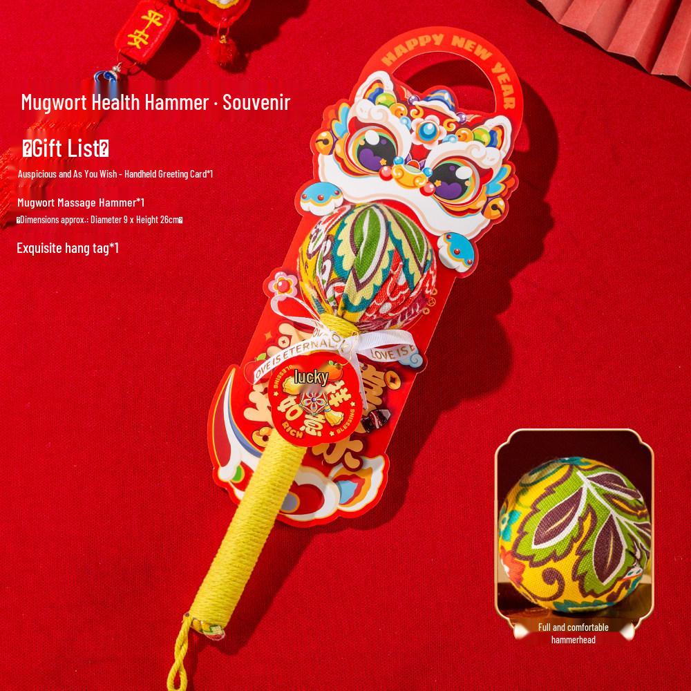 2026 Year of the Horse Mugwort Hammer - New Year's Gift for Elders & Employees, Creative Souvenir for Company Annual Meeting