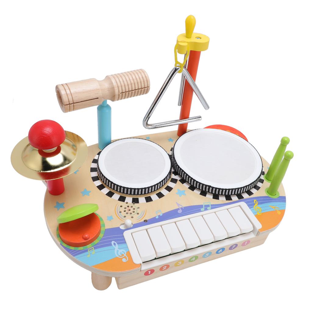 Детский музыкальный инструмент Деревянный многофункциональный барабан Стучащий пианино Ударный инструмент Образовательный