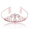 Новая модная повязка на голову из сплава с кристаллами и короной розового цвета, аксессуары для волос, корона для девичника