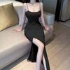 Французское платье-камисоль с открытыми плечами Pure Desire, облегающее, длинное, формальное, с нишевым дизайном.