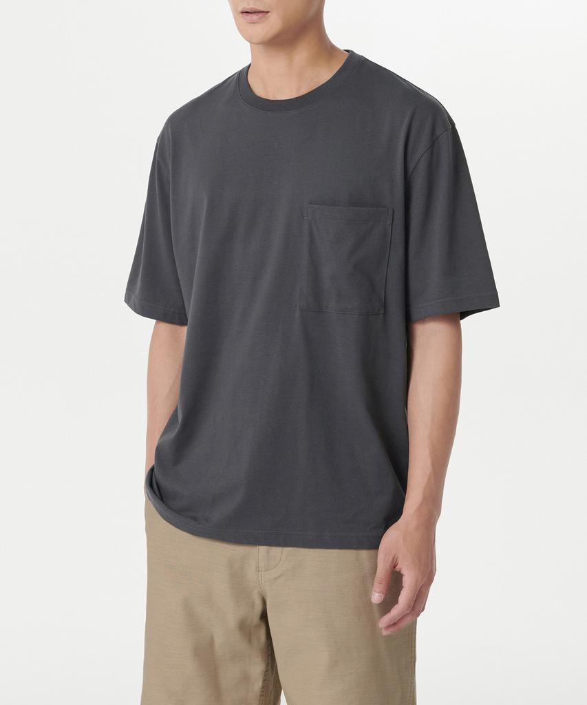 MUSINSA STANDARD [Cooltandard] Relaxed Fit Crew Neck Pocket T-Shirt [Dark Gray]