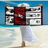 proof beach towel with Gorillaz band pattern - soft,absorbent,quick-drying,machine washable - perfect for swimming,camping,bathing