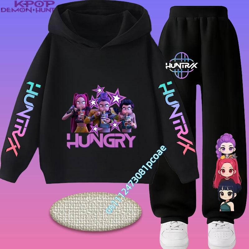 2026 Girls' Casual Top and Boy's Hooded Jacket Set. Boys' Sports Shirt with Cartoon Print. Autumn/Winter Long-sleeved Pants.