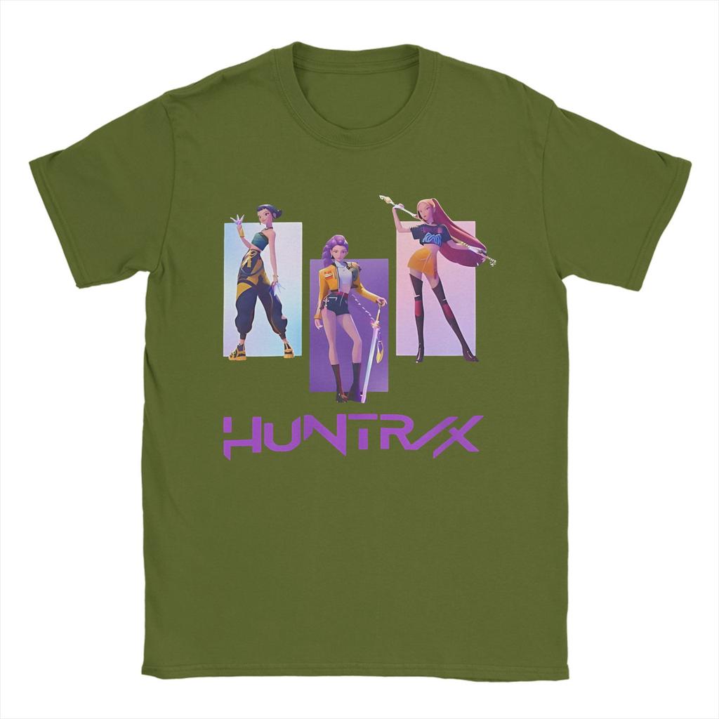Мужская Женская Huntrix Kpop Охотники на Демонов Футболка Чистый Хлопок С Принтом Одежда Наряды