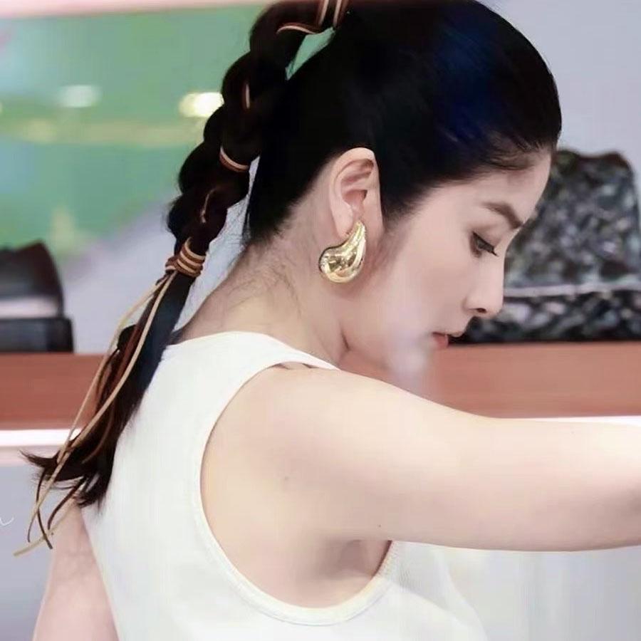 BF CLUB Silver Color Shinning Earrings For Women Sexy Girl Fashion Gold Waterdrop Trendy Jewelry Gift Party Wedding pendientes
