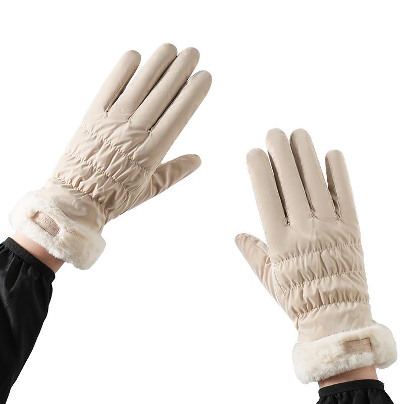 New Autumn and Winter Warm Gloves for Women Fleece and Thickened Outdoor Cycling Sports Windproof Touch Screen Bear Gloves