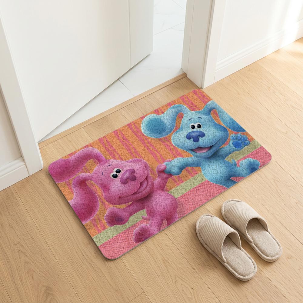 Cartoon B-Blues C-Clues Floor Mat Diatomite Bath Mat, Quick Dry, Absorbent, Multi-Scene Mat