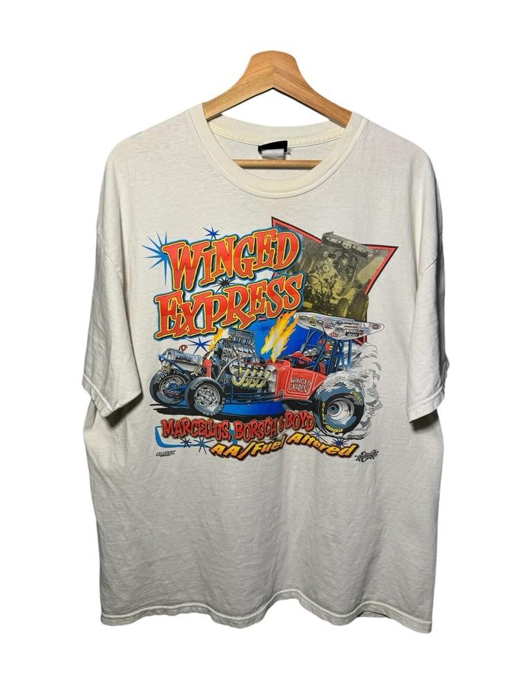 VTG Winged Express Mousir Marcellus Drag Racing T-shirt 2004 XL Borsch Boyd Unisex T-Shirt