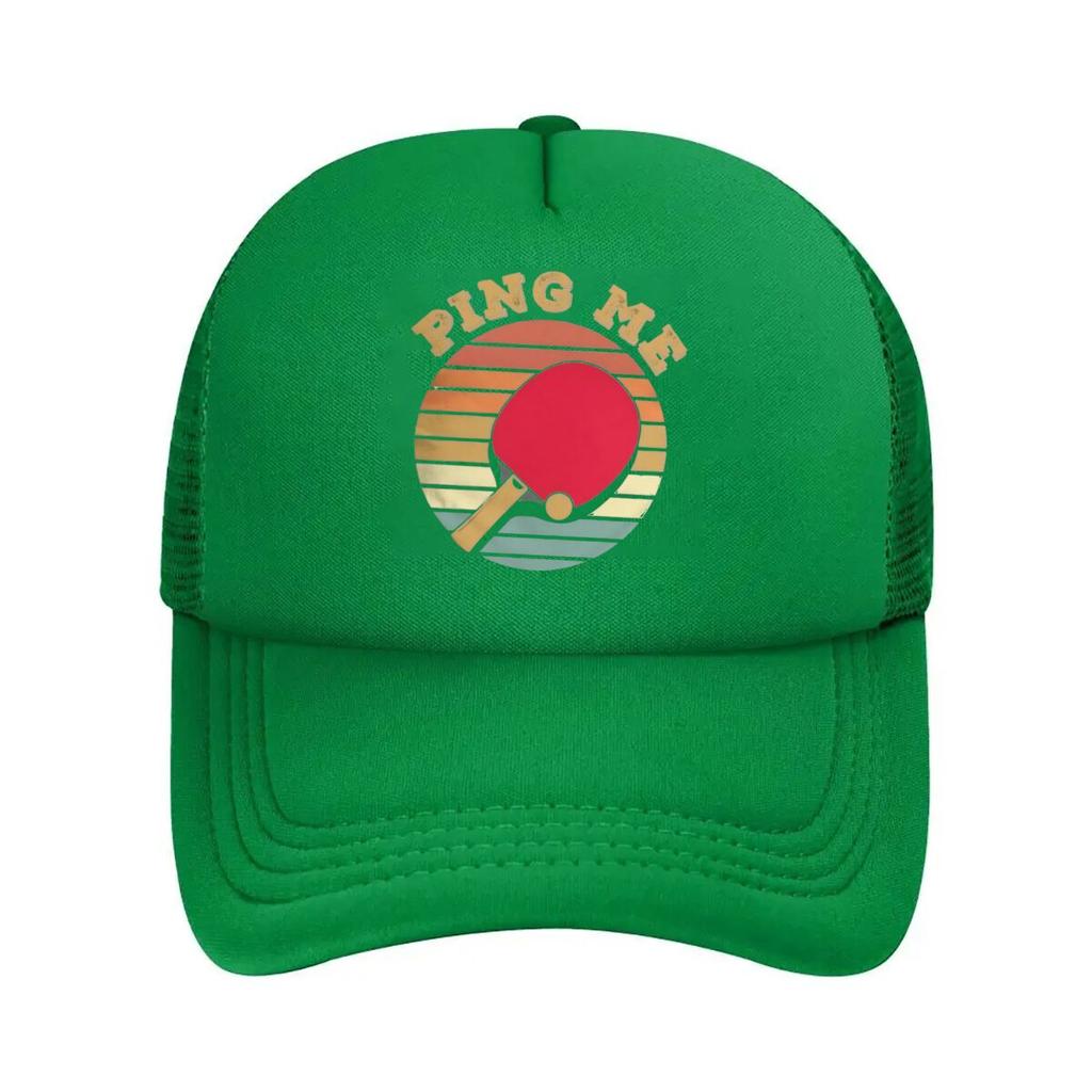 Retro Ping Pong Ping Me Graphic Mesh Baseball Cap Casual Hat Outdoor For Womens Unisex FeUnisex