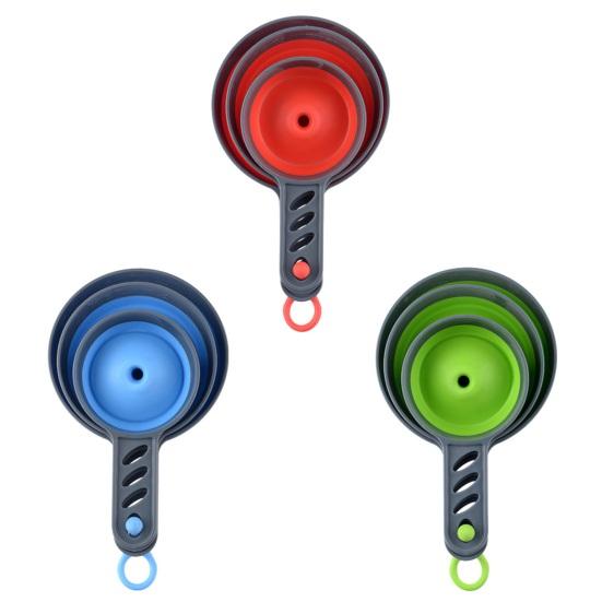 Useful Hanging Hole Design Dispense Wear-resistant Folding Food Liquid Spice Oil Funnel Home Supply Food Funnel